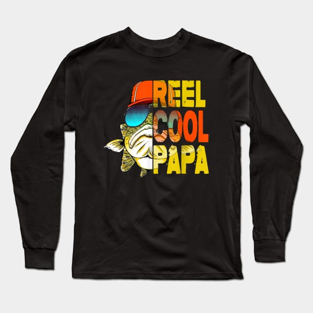 Fathers Day Gifts TShirt - Fishing Reel Cool Papa Long Sleeve T-Shirt by Zhj